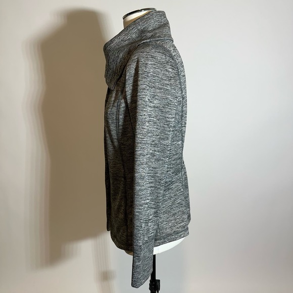 Eddie Bauer Gray Open Front Snap Cowl Neck Active Wrap Womens Size Medium M - Picture 3 of 11